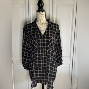 Maurices Dark Plaid Shirt